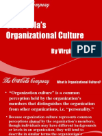 Coca Cola's Organizational Culture: by Virginia Varela