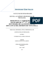 Resiliencia y agresividad en escolares de Ventanilla