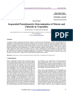 Nitrate Chloride Determination Vegetables PDF