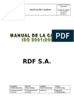 Manual de Calidad RDF Sa