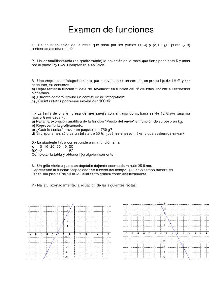 Examen de Funciones