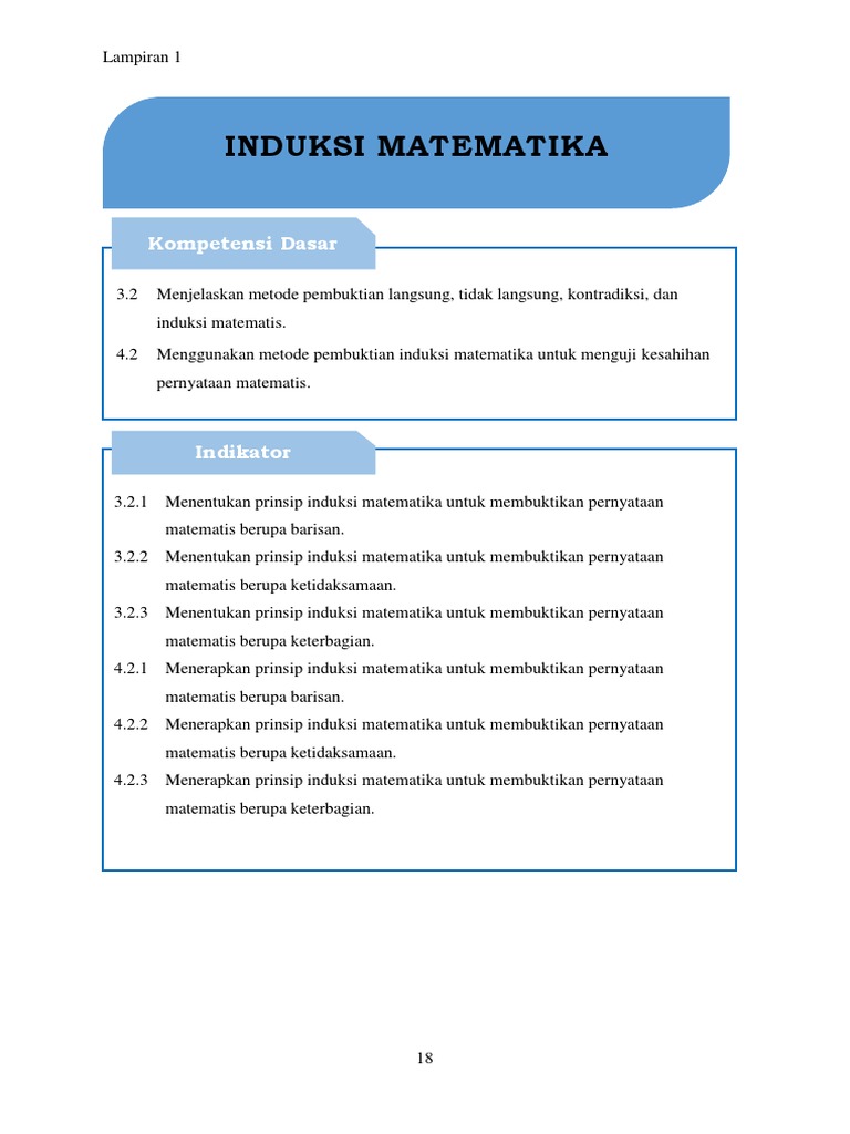 Bahan Ajar INDUKSI MATEMATIKA | PDF