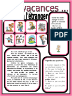 Ces Vacances On Va A Letranger 4 Comprehension Orale Feuille Dexercices 27737