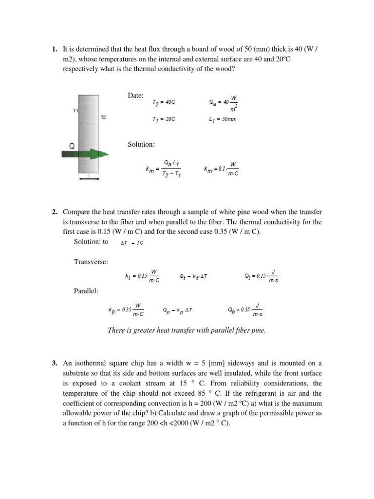 Basic Exercises Heat TransferThermal Conductivity PDF Thermal