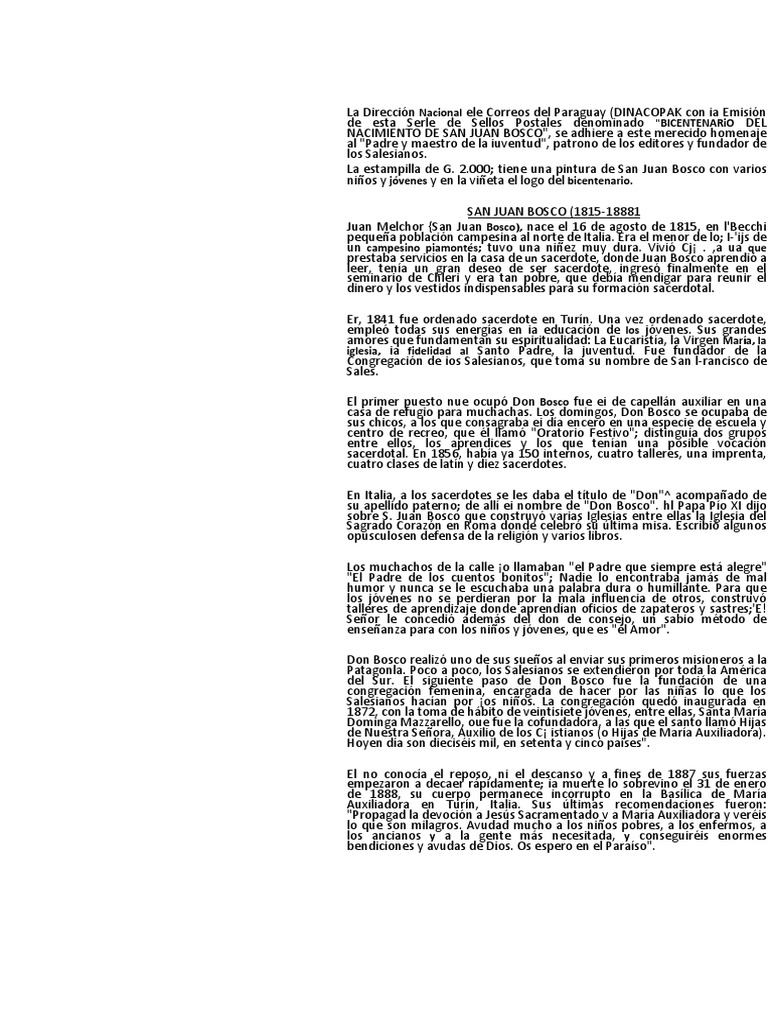 Vida Don Bosco Pdf Iglesia Católica Católico Romano