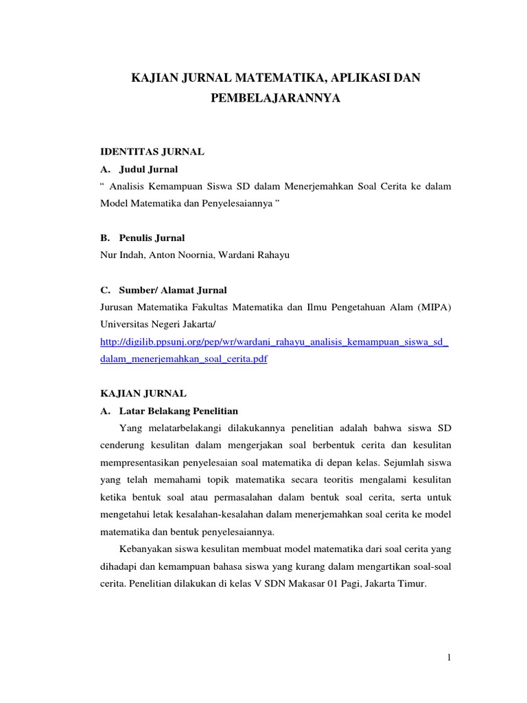 Contoh Analisis Jurnal Pdf
