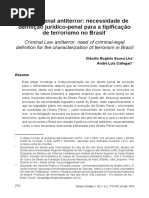 Direito Penal Antiterror Necessidade De Definição Jurídico Penal para a Tipificação do Terrorismo no Brasil