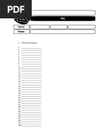 os números até 100, numbers.doc