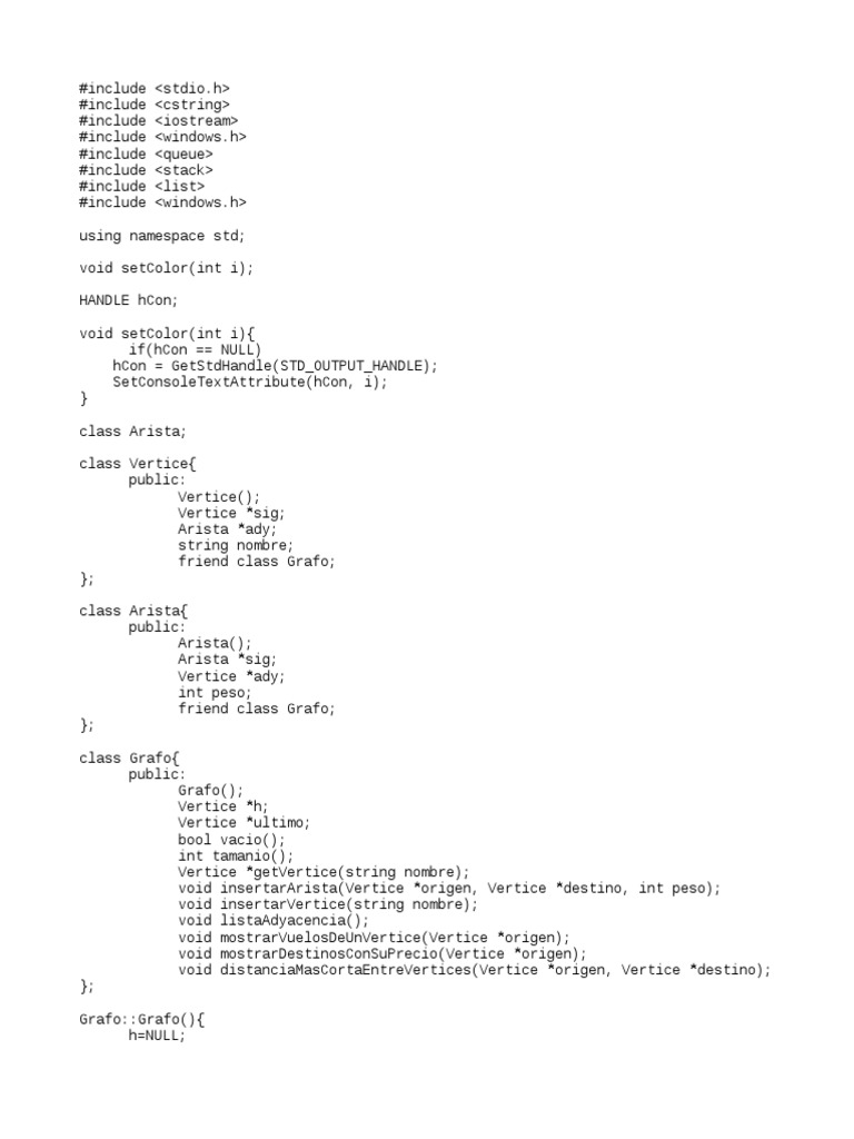 Grafos Dinamicos en C++ | PDF | C ++ | Áreas de informática