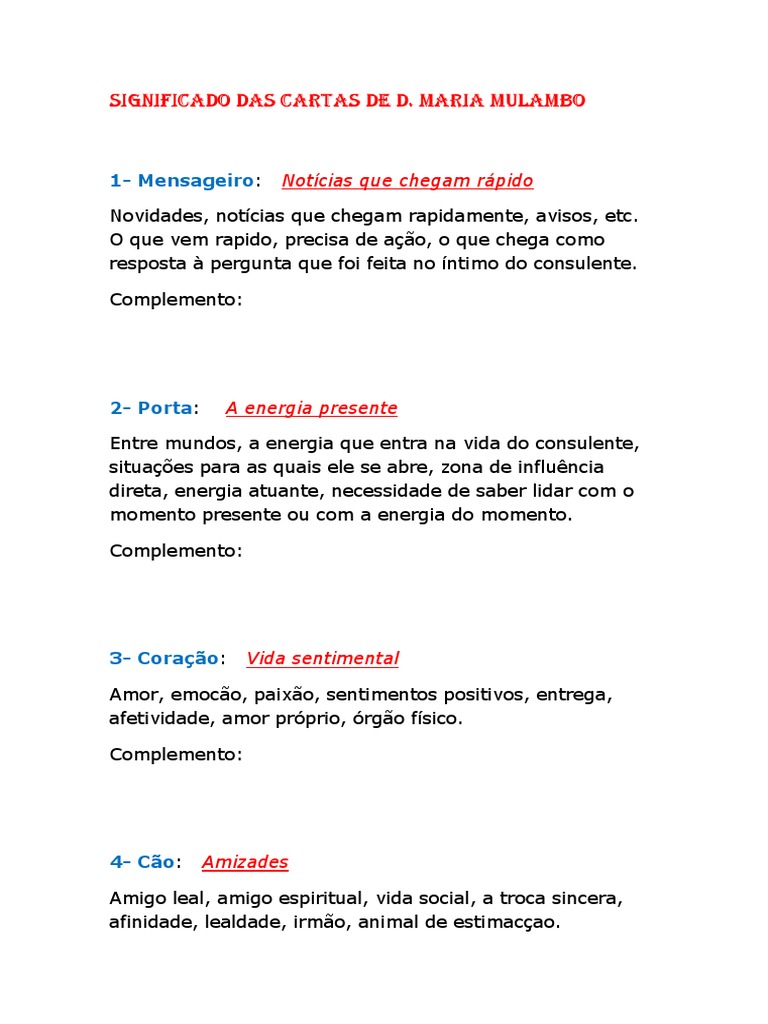 Significado Das Cartas de d.docx1857922940  Moon  Mediumship