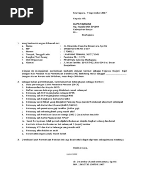 Surat Permohonan Pensiun