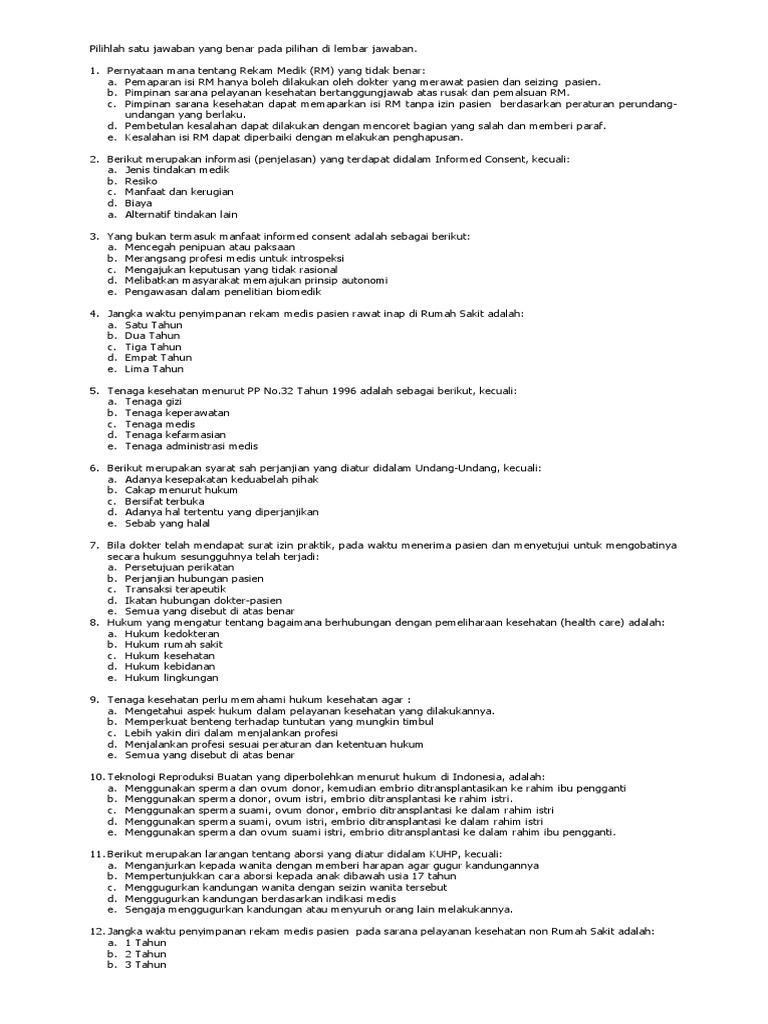 Contoh Soal Tes Tertulis Bagian Administrasi Rumah Sakit Berbagi Contoh Soal