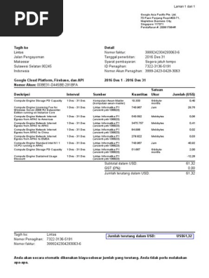 Google Invoice Sample
