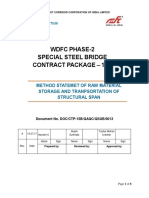 Dedicated Freight Corridor Corporation of India's Method Statement for Storing and Transporting Structural Steel Span Materials