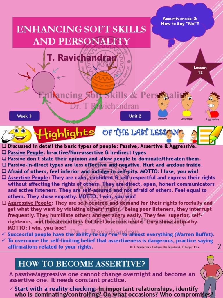 Mastering Assertiveness: Saying No | PDF | Behavioural Sciences ...