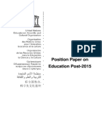 UNESCO Position Paper On Education Post-2015 PDF