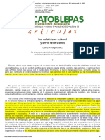 David Alvargonzález, Del Relativismo Cultural y Otros Relativismos, El Catoblepas 8 - 13, 2002