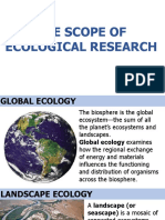 The Scope of Ecological Research