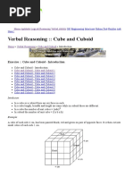 Cube and Cuboid Introduction - Verbal Reasoning Questions and Answers