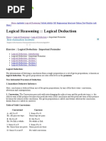 Logical Deduction Important Formulas - Logical Reasoning Questions and Answers