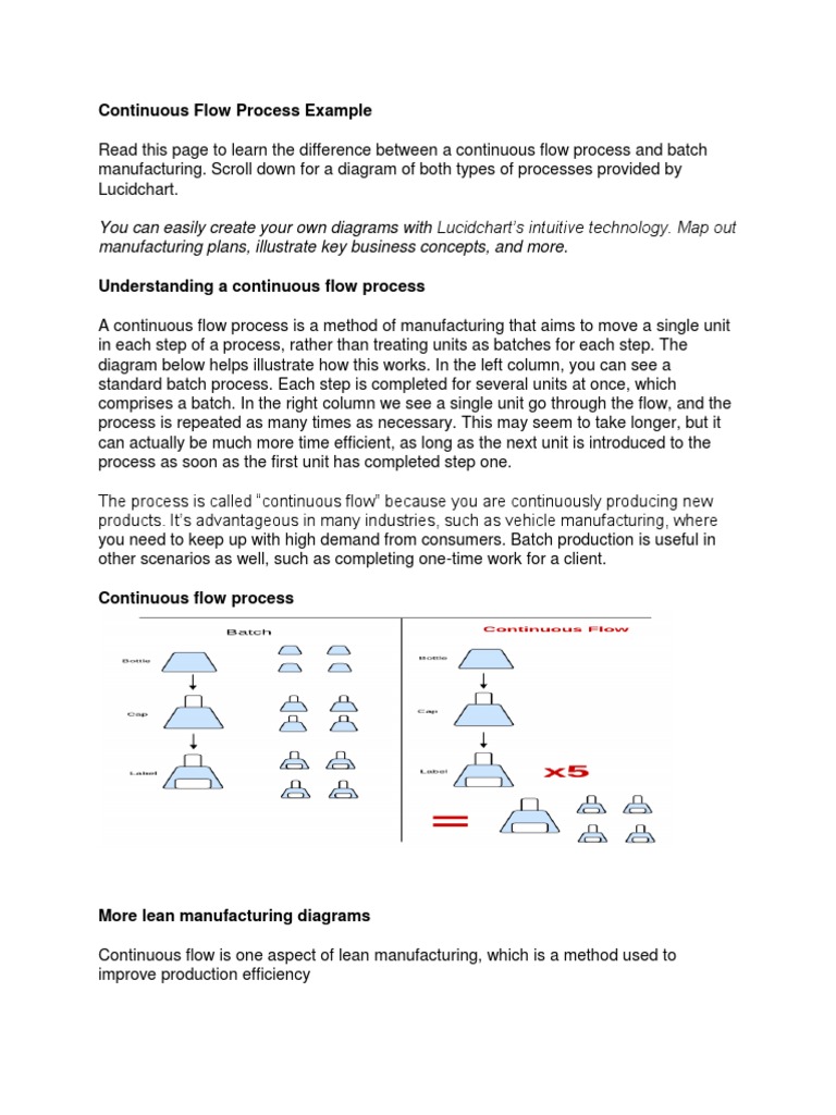 Continuous Flow Process Example.docx | Mass Production | Lean Manufacturing