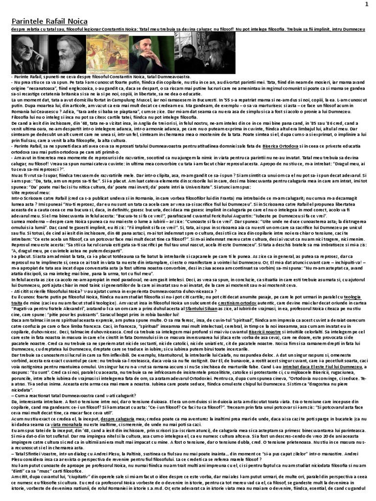 Parintele Rafail Noica | PDF
