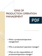 Functions of Production Operation Management