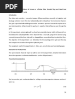 Experiment #6: Calculation of Forces On A Sluice Gate, Smooth Step and Head Loss Through The Hydraulic Jump