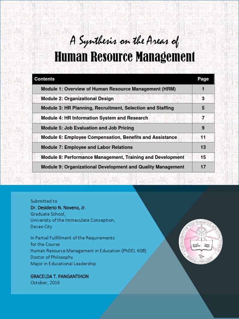 Human Resource Management in Education | PDF | Human Resource ...