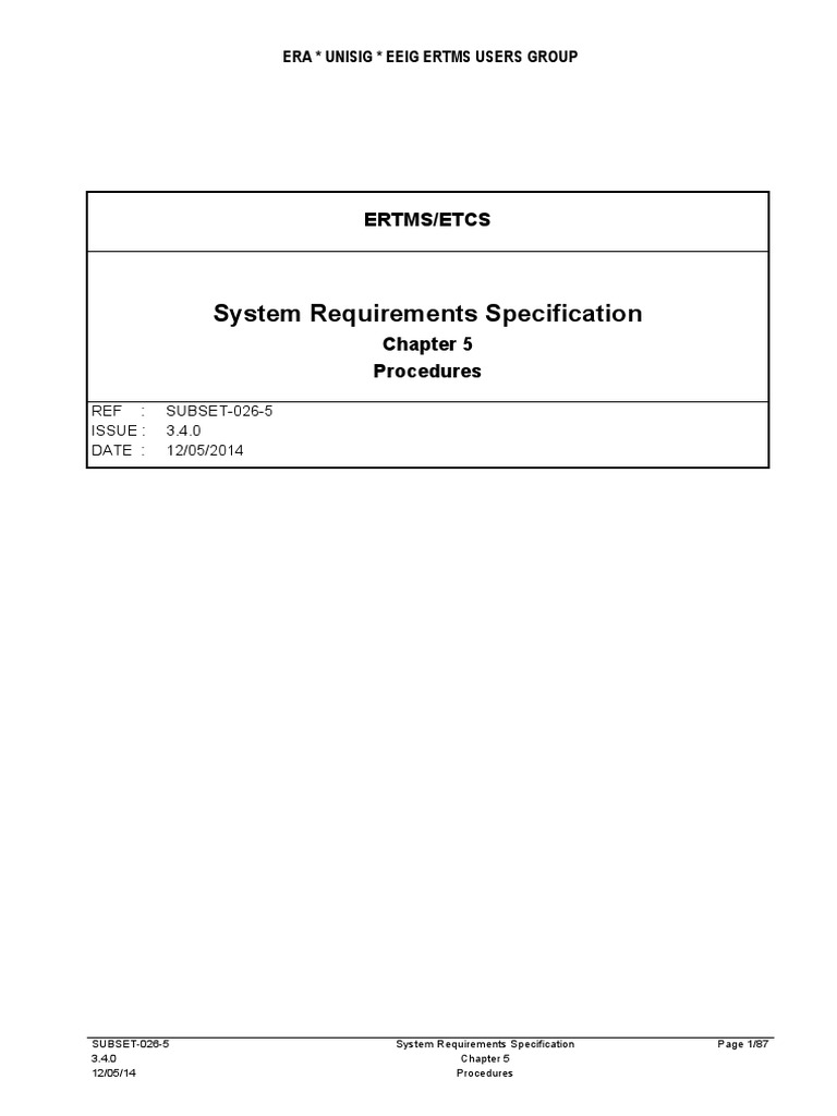 ERTMS Subset-026 System Requirements | PDF | Rail Transport | Railway ...