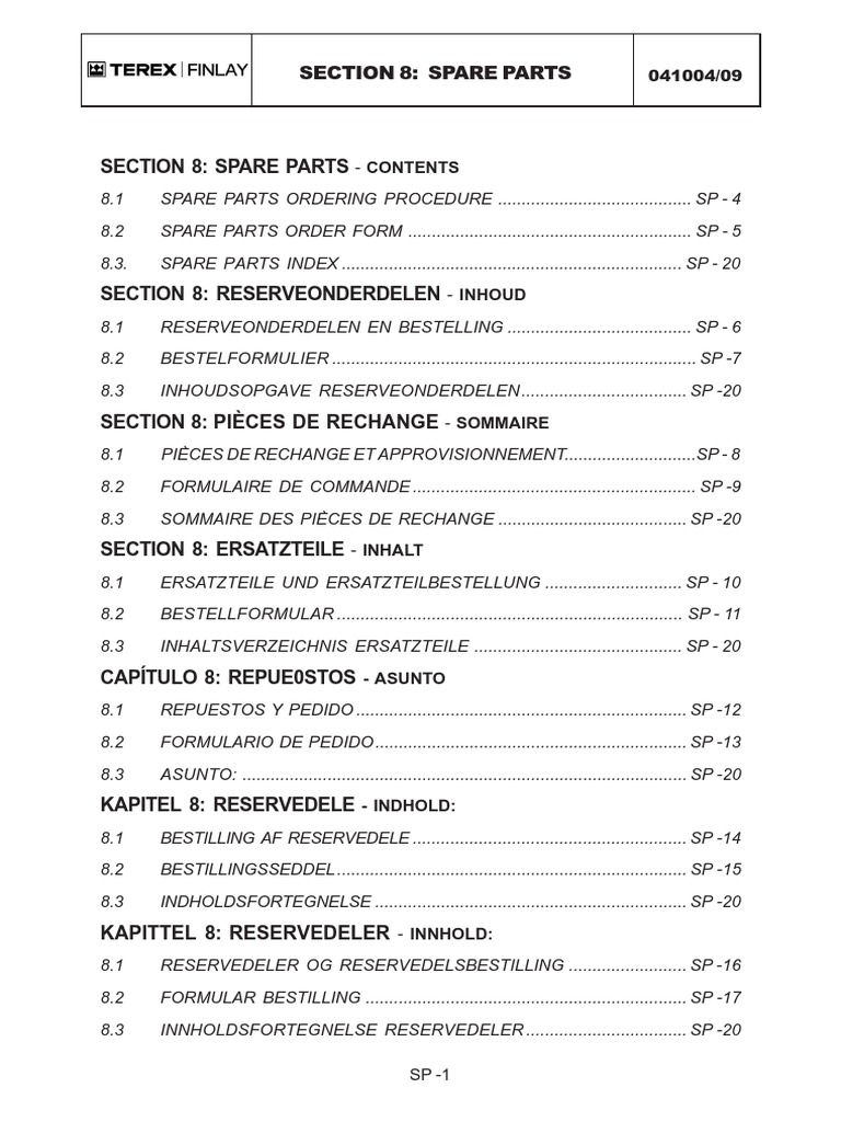 Spare Parts Ordering Guide | PDF | Numbers | Notation