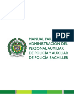 Manual para La Administración Del Personal Auxiliar de Policía y Auxiliar de Policía Bachiller
