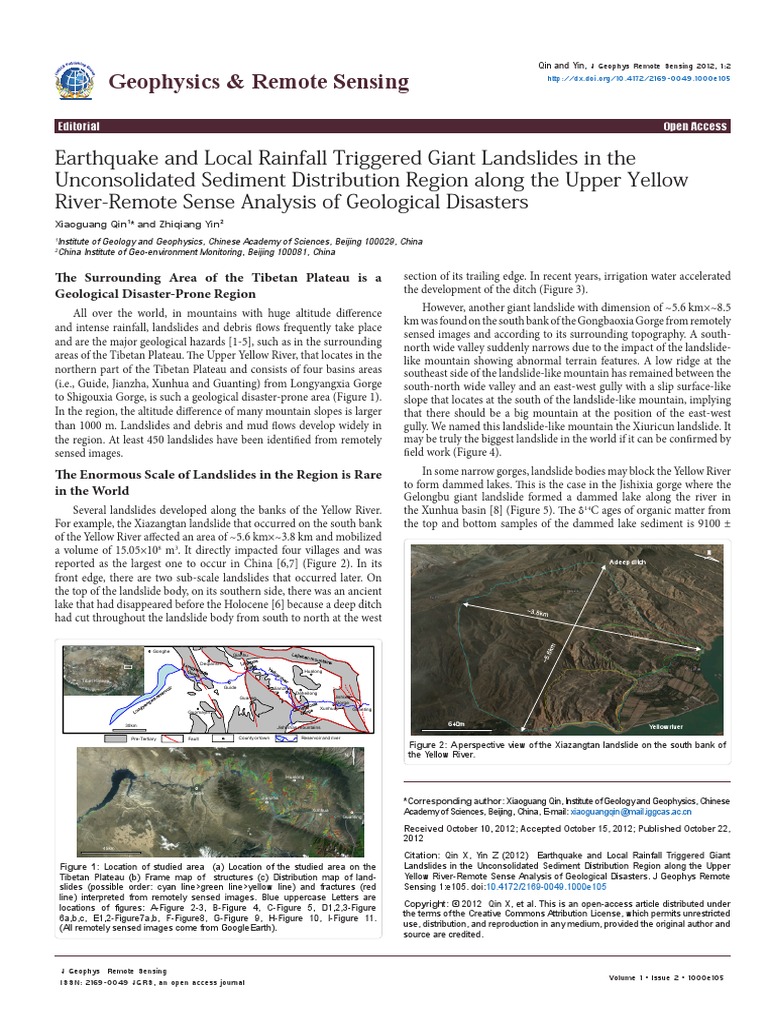 Geophysics & Remote Sensing | PDF | Landslide | Earthquakes