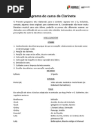 Escola Programa de Clarinete ( Cronograma)