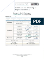 Method Statement - Grouting of Segmental Lining Green Line