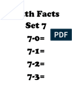 Math Facts Set 7 For Board