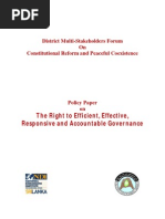 Policy Paper on the Right to Efficient, Effective, Responsive and Accountable Governance