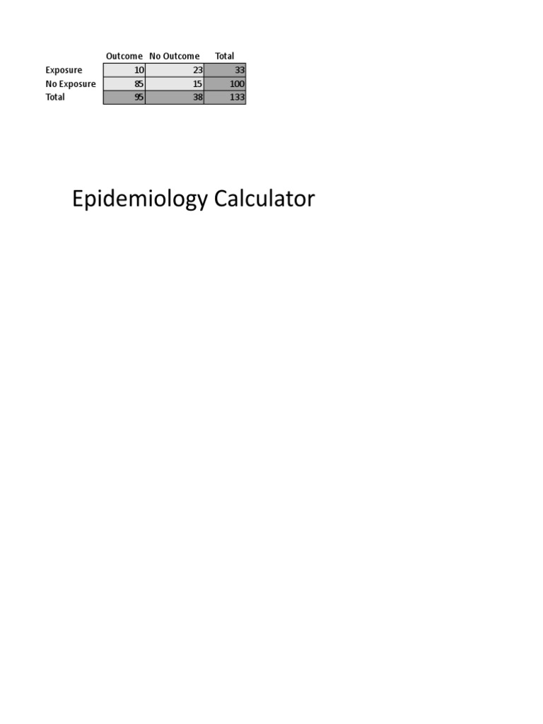 Epidemiology Calculator PDF