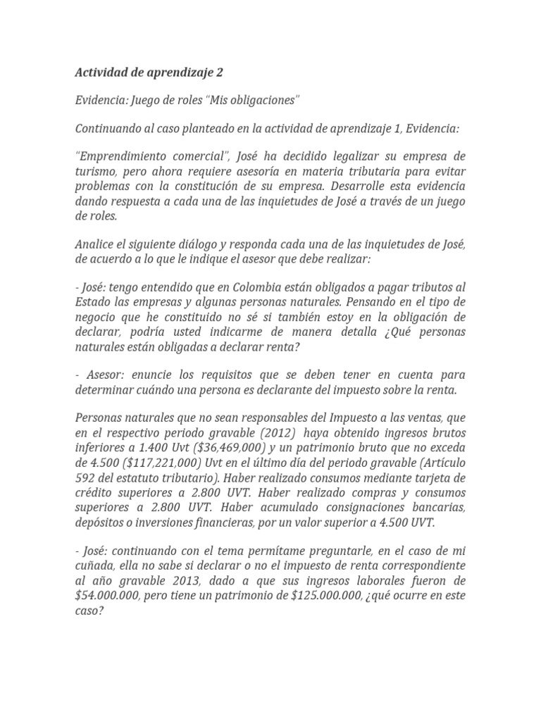 Actividad 2 | PDF | Impuesto sobre la renta | Impuestos