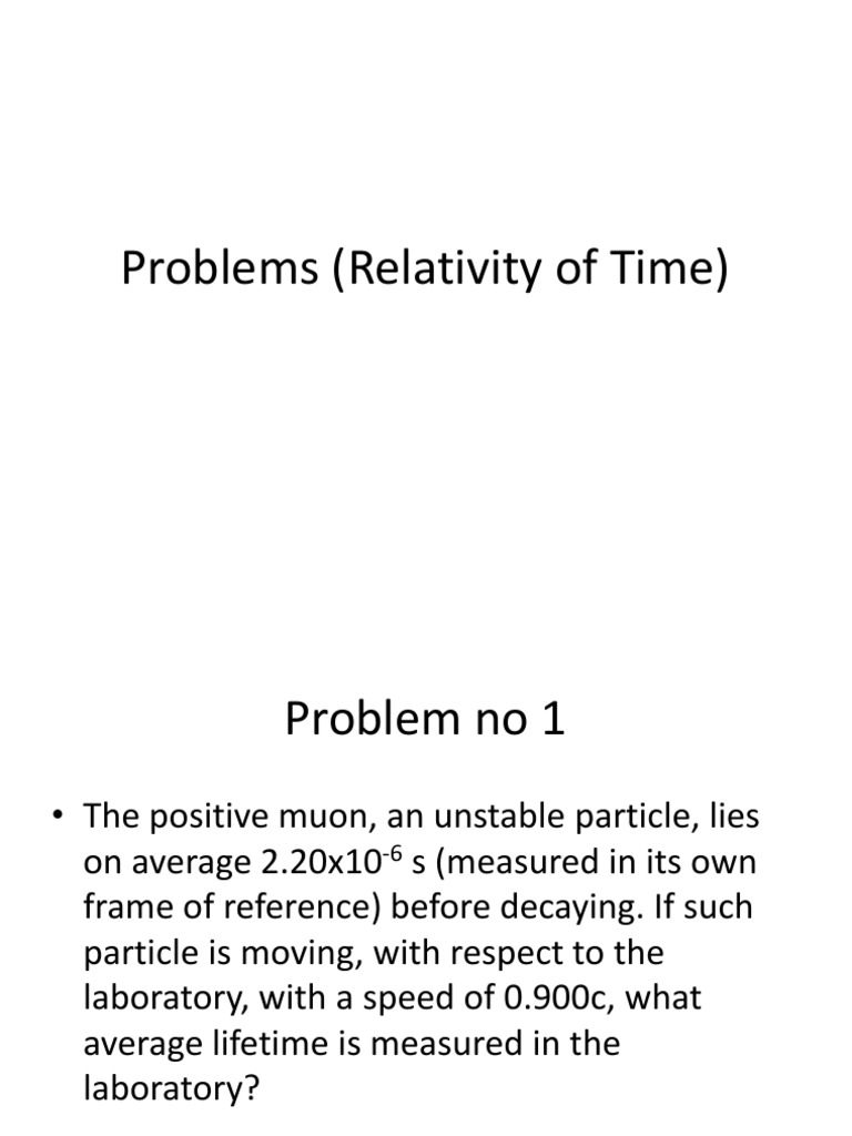 Time Dilation Problems in Relativity | PDF | Special Relativity | Mars