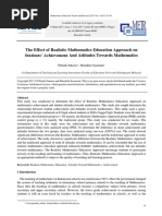The Effect of Realistic Mathematics Education Approach on  Students’ Achievement And Attitudes Towards Mathematics 