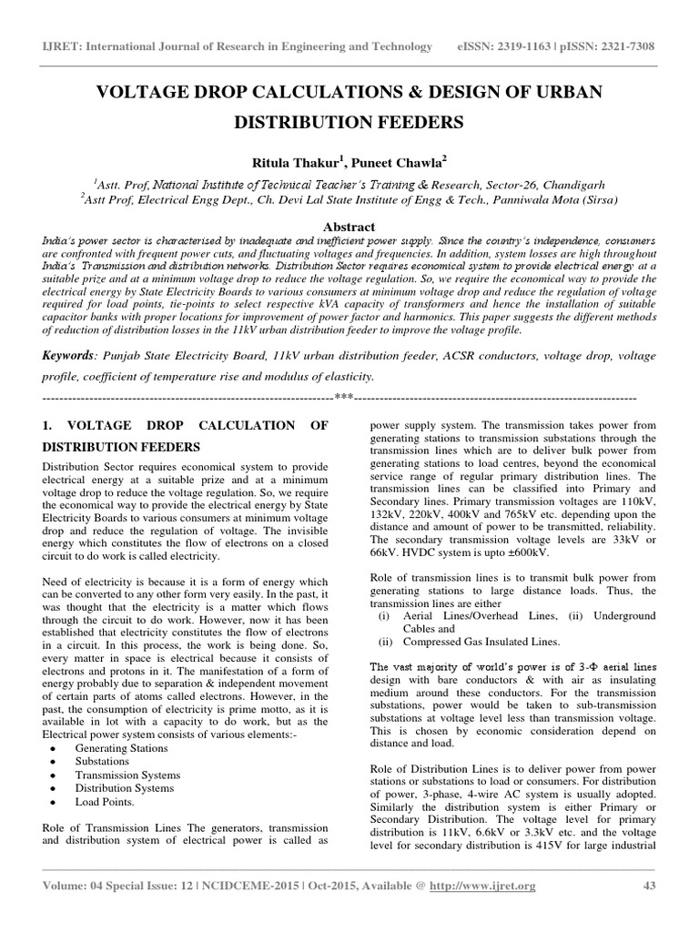Voltage Drop Calculations PDF | PDF | Electric Power Distribution ...