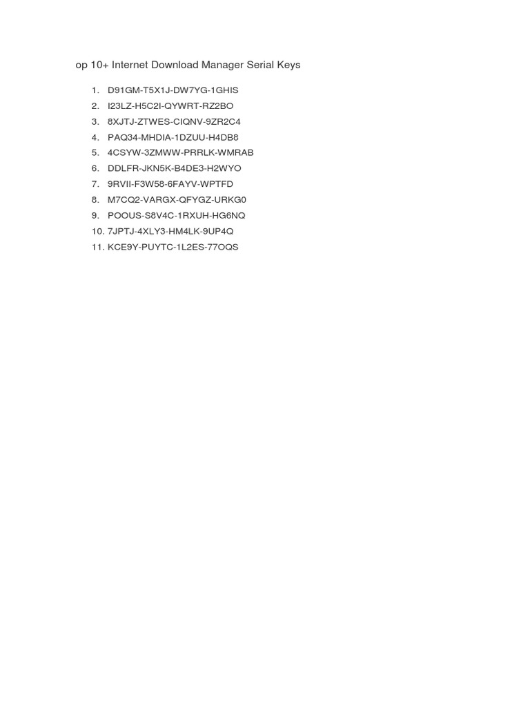 Internet Download Manager Keys | PDF | Computers