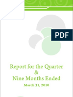 PTCL Quarter Report