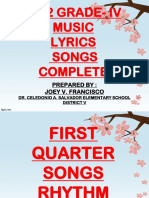 Songs With Lyrics and Tune From 1st To 4th Quarter