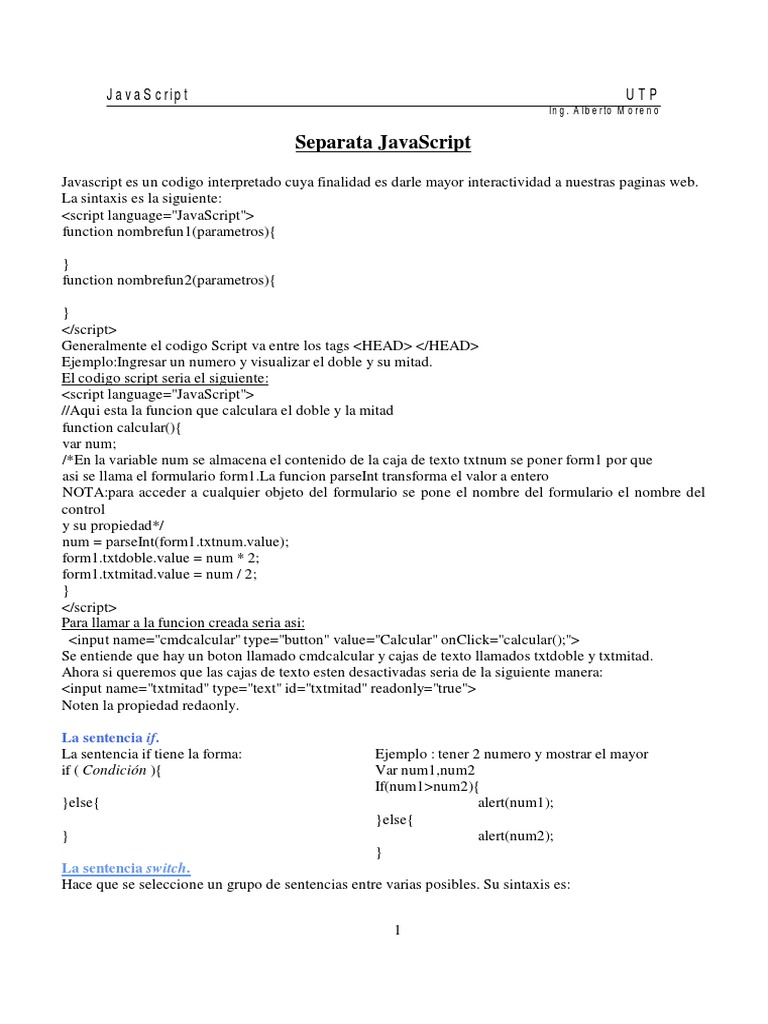 Guia de Javascript PDF | PDF | Estructura de datos de matriz | Point ...