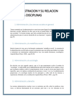 La Administracion y Su Relacion Con Otras Disciplinas