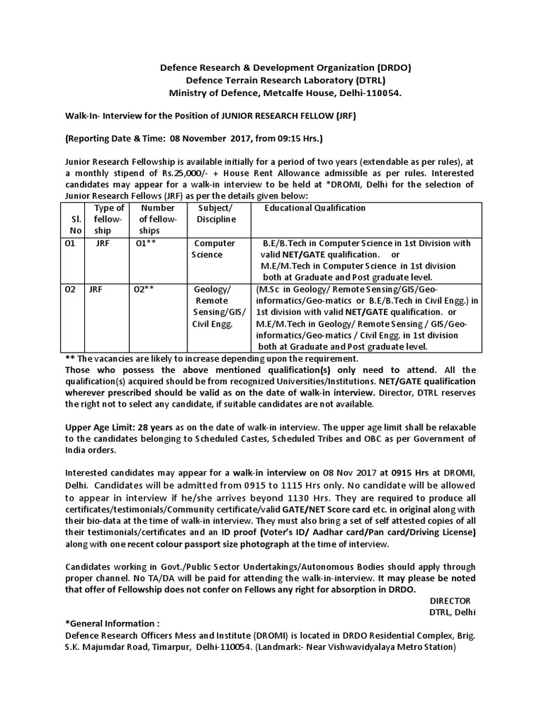Defence Research & Development Organization (DRDO) Defence Terrain