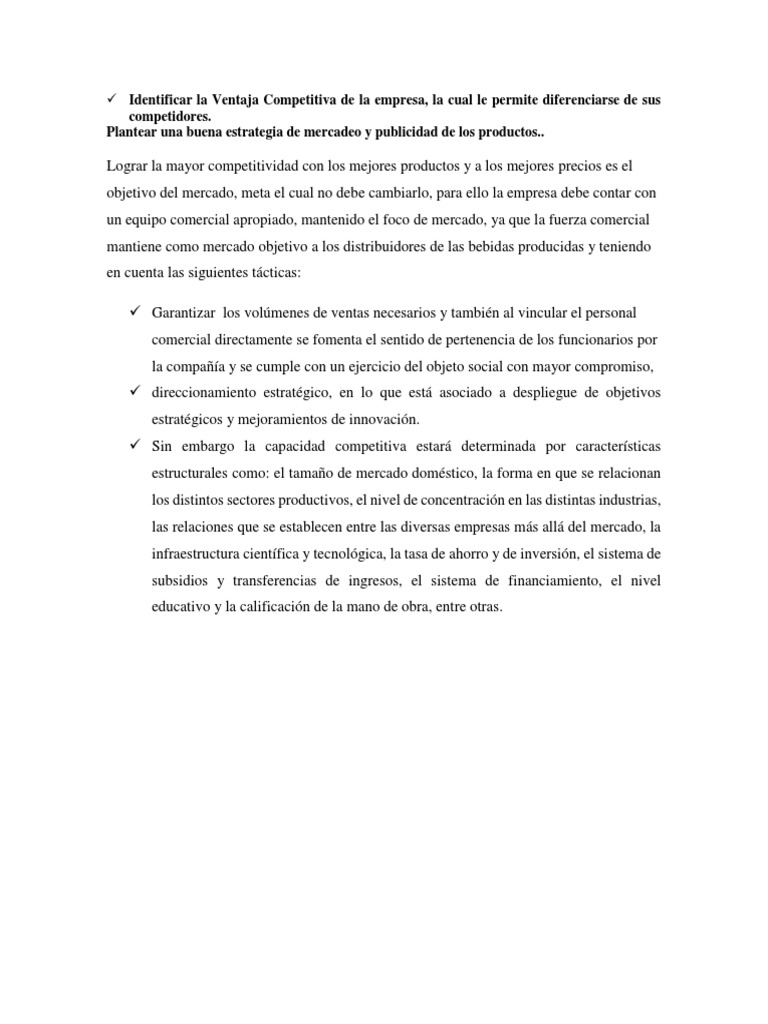 Estrategias para Ventaja Competitiva Empresarial | PDF