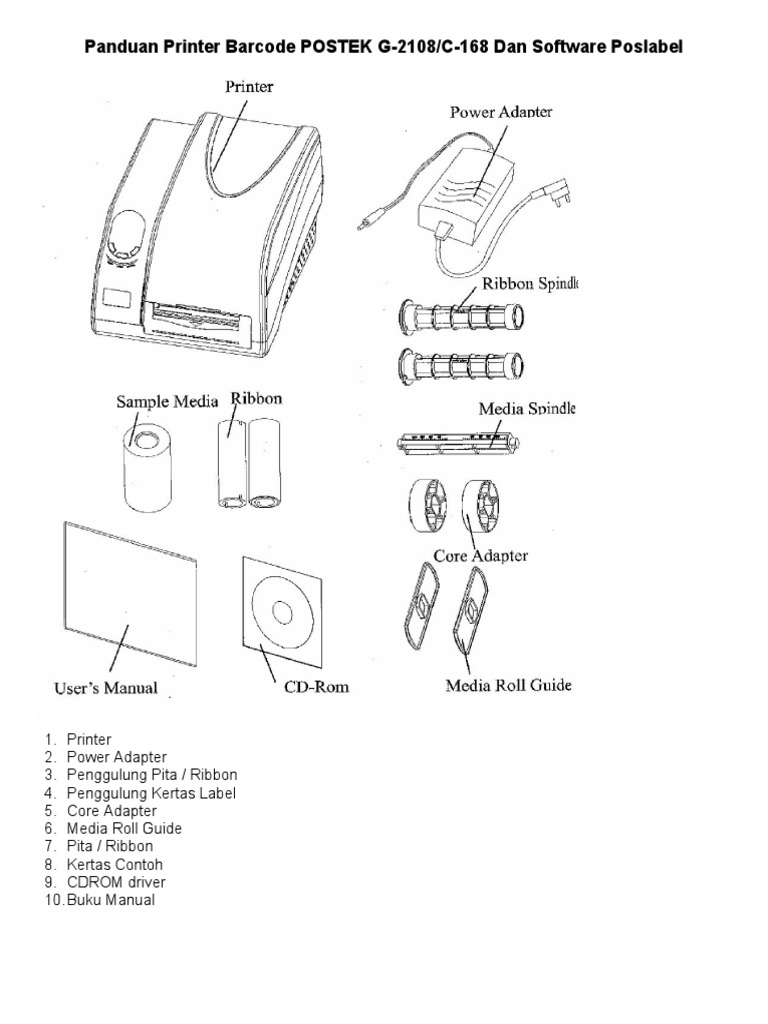 Panduan Printer Barcode POSTEK G-2108 | PDF | Griya & Taman